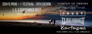 2Days Prog+1 Festival 1,2,3 September 2017